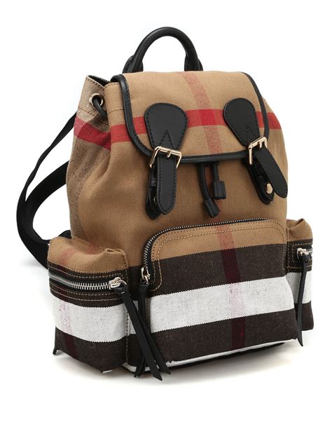 burberry black and gold backpack|Burberry small canvas check backpack.